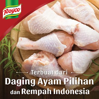 Royco Bumbu Pelezat Rasa Ayam - Royco, dengan daging & rempah berkualitas untuk hasilkan kaldu mantap, penuh citarasa!